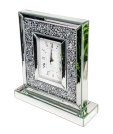 srebrny-zegar-lustrzany-glamur-krysztalowy-stojacy