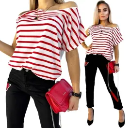 luzna-bluzka-damska-krotki-rekaw-modne-pasy