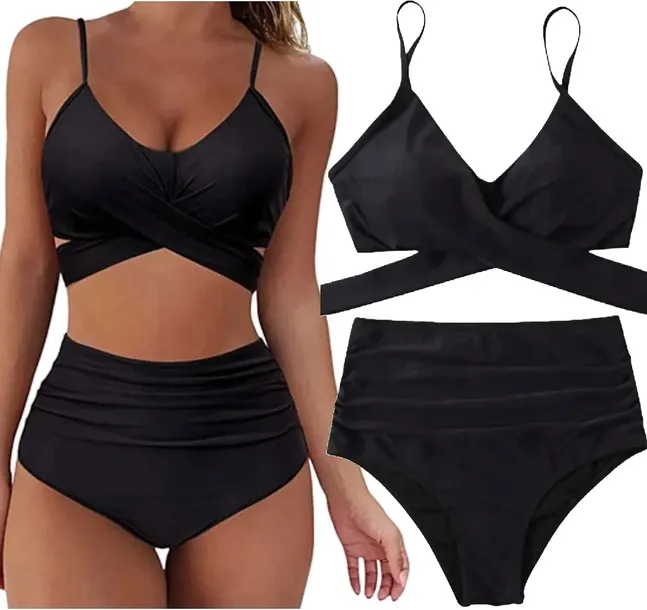 STRÓJ KĄPIELOWY DWUCZĘSCIOWY BIKINI WIĄZANIE / L