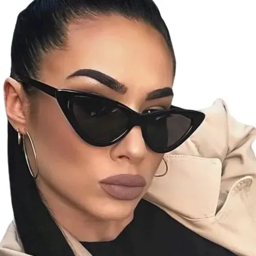 OKULARY PRZECIWSŁONECZNE CAT EYE CZARNE KOCIE OKO