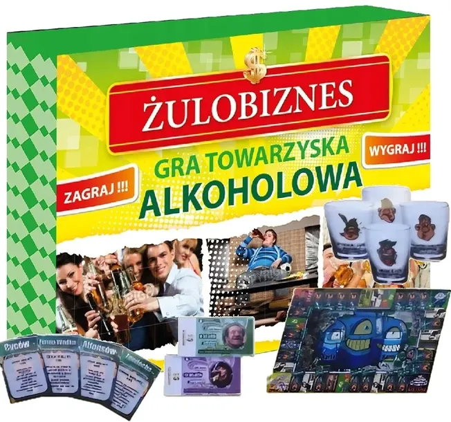 GRA PLANSZOWA ŻULOBIZNES Z KIELISZKAMI TOWARZYSKA ZABAWA DLA DOROSLYCH