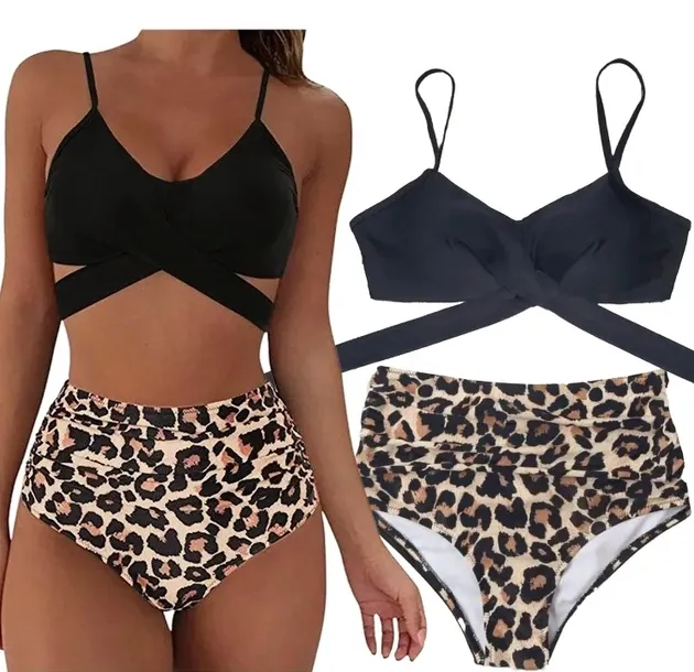 STRÓJ KĄPIELOWY DWUCZĘSCIOWY BIKINI WIĄZANIE / XL