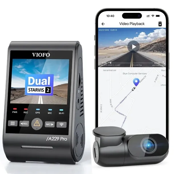 Wideorejstrator VIOFO A229 PRO 2CH-G GPS