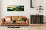 obraz-na-plotnie-panoramiczny-scienny-panorama-gor-mgla-drozka-120x40-stan-nowy