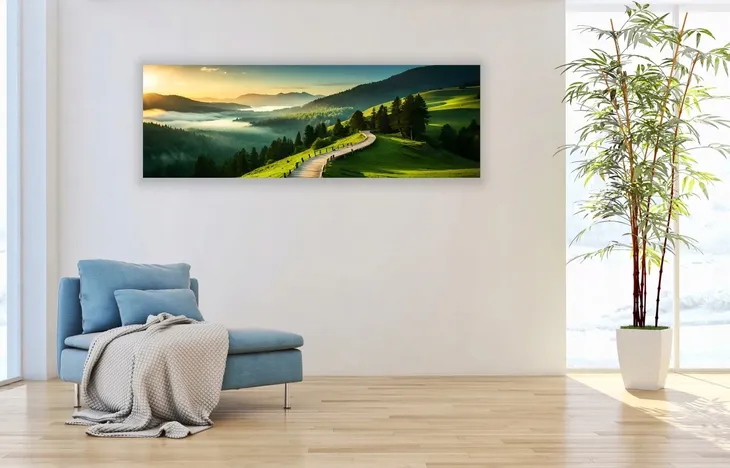 obraz-na-plotnie-panoramiczny-scienny-panorama-gor-mgla-drozka-120x40-material-wykonania-plotno