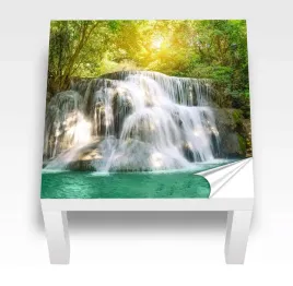 naklejka-na-stolik-ikea-lack-wodospad-w-lesie-slonce-laminowana-55x55-cm