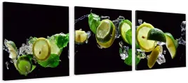 obraz-na-plotnie-tryptyk-do-kuchni-scienny-dekoracyjny-limonki-woda-cytrusy