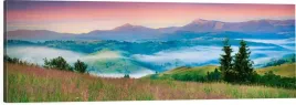 obraz-na-plotnie-panoramiczny-gory-wzgorza-mgla-natura-120x40