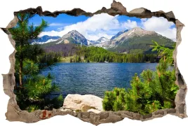 fototapeta-dziura-3d-naklejka-na-sciane-jezioro-gorskie-gory