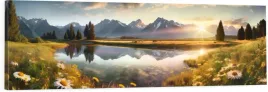 obraz-na-plotnie-panoramiczny-scienny-widok-na-gory-polana-kwiaty-120x40