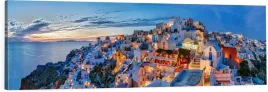 obraz-na-plotnie-panoramiczny-santorini-grecja-miasteczko-miasto-120x40