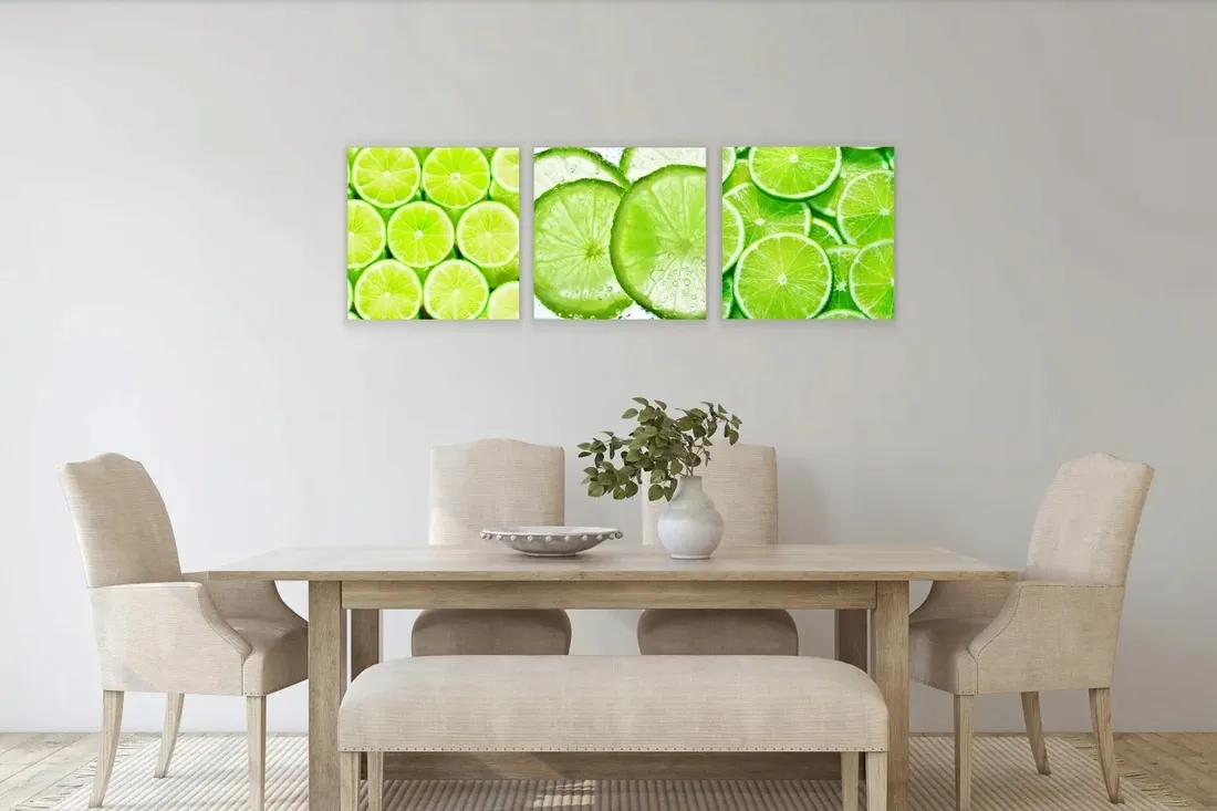 obraz-na-plotnie-tryptyk-do-kuchni-scienny-zielone-limonki-lemon