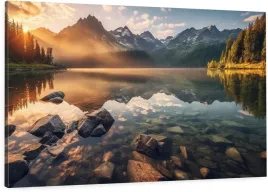 obraz-na-plotnie-scienny-canvas-krajobraz-gory-jezioro-natura-90x60-cm