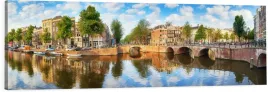 obraz-na-plotnie-panoramiczny-scienny-holadnia-kanal-amsterdam-120x40