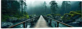 obraz-na-plotnie-panoramiczny-scienny-mroczny-las-most-natura-120x40