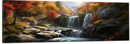 obraz-na-plotnie-jak-malowany-panoramiczny-wodospady-w-lesie-jesien-120x40