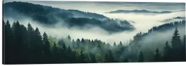obraz-na-plotnie-scienny-panoramiczny-wzgorza-mgla-las-natura-120x40