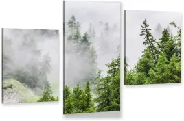 tryptyk-obraz-na-plotnie-las-we-mgle-natura
