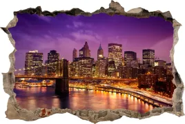fototapeta-dziura-3d-naklejka-na-sciane-most-noca-new-york-swiatla-miasto
