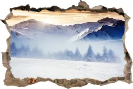 naklejka-fototapeta-3d-dziura-w-scianie-gory-zima-szczyty-snieg