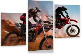 tryptyk-obraz-na-sciane-motocykl-cross-motocross