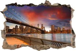 naklejka-na-sciane-fototapeta-3d-dziura-miasto-noc-most
