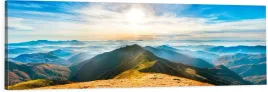 obraz-na-plotnie-panoramiczny-scienny-slonce-niebo-gory-natura-120x40