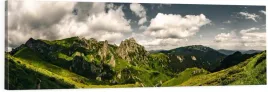 obraz-na-plotnie-panoramiczny-scienny-zielone-gory-szczyty-120x40