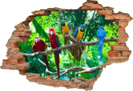 fototapeta-3d-samoprzylepna-naklejka-dekoracyjna-scienna-papuszki-papugi