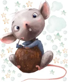 myszka-mysz-pastel-naklejka-na-sciane-dla-dzieci