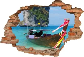 fototapeta-3d-samoprzylepna-naklejka-dziura-na-sciane-lodka-tajlandia-ocean