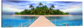 obraz-na-plotnie-do-salonu-panoramiczny-molo-ocean-tropikalna-wyspa-120x40