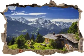 fototapeta-dziura-3d-naklejka-na-sciane-gory-tatry-chata-szczyty