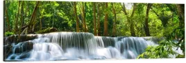 obraz-na-plotnie-panoramiczny-na-sciane-las-wodospad-natura-120x40