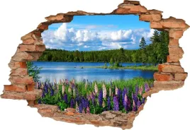 fototapeta-3d-samoprzylepna-naklejka-dekoracyjna-natura-kwiaty-jezioro