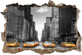 naklejki-na-sciane-fototapeta-3d-dziura-taxi-usa