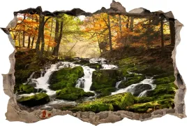 naklejka-dekoracyjna-na-sciane-fototapeta-3d-dziura-las-strumyk-jesien