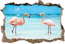 fototapeta-dziura-3d-naklejka-na-sciane-flamingi