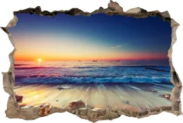 naklejka-na-sciane-fototapeta-3d-dziura-morze-zachod-slonca-fale