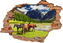 fototapeta-3d-samoprzylepna-naklejka-na-sciane-konie-stado-gory-polana