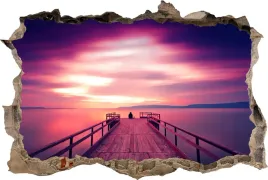 fototapeta-dziura-3d-naklejka-fioletowy-most-woda