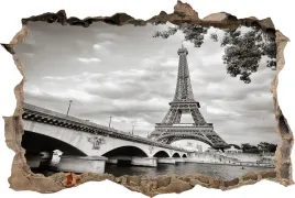 fototapeta-dziura-3d-naklejka-czarno-bialy-paryz