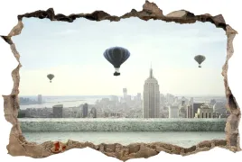 fototapeta-dziura-3d-naklejka-balony-miasto-widok