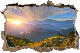 fototapeta-dziura-3d-naklejka-zachod-w-gorach-gory