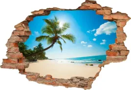 fototapeta-3d-samoprzylepna-naklejka-dziura-na-sciane-palma-slonce-plaza