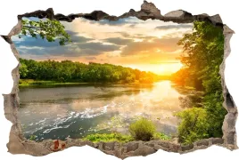 fototapeta-dziura-3d-naklejka-slonce-jezioro-woda