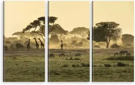 tryptyk-na-plotnie-zyrafy-na-sawannie-safari