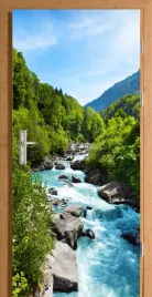 folia-na-drzwi-naklejka-potok-rzeka-szwajcaria