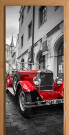 naklejka-na-drzwi-vintage-samochod-praga-uliczka