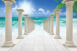 fototapeta-3d-na-wymiar-do-sypialni-filary-sciezka-woda-ocean-winylowa